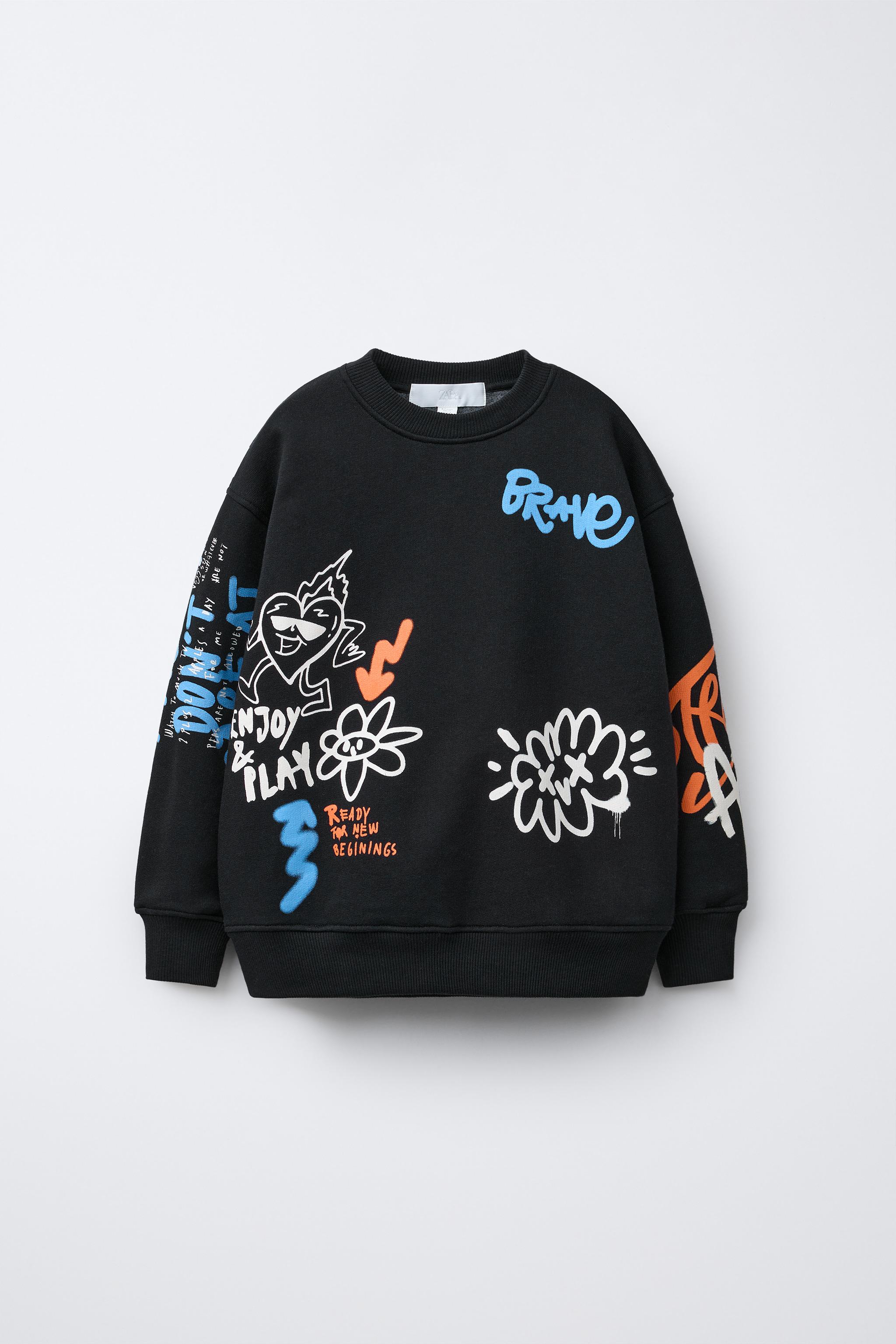 GRAFFITI PRINT SWEATSHIRT